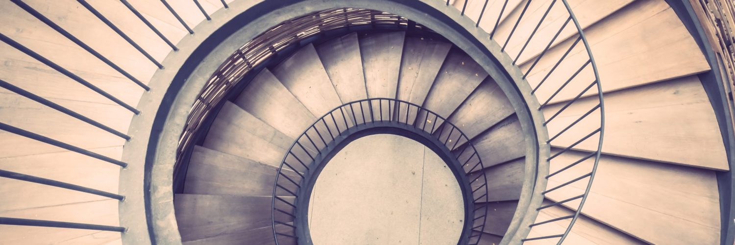 Spiral circle Staircase decoration interior - Vintage Filter